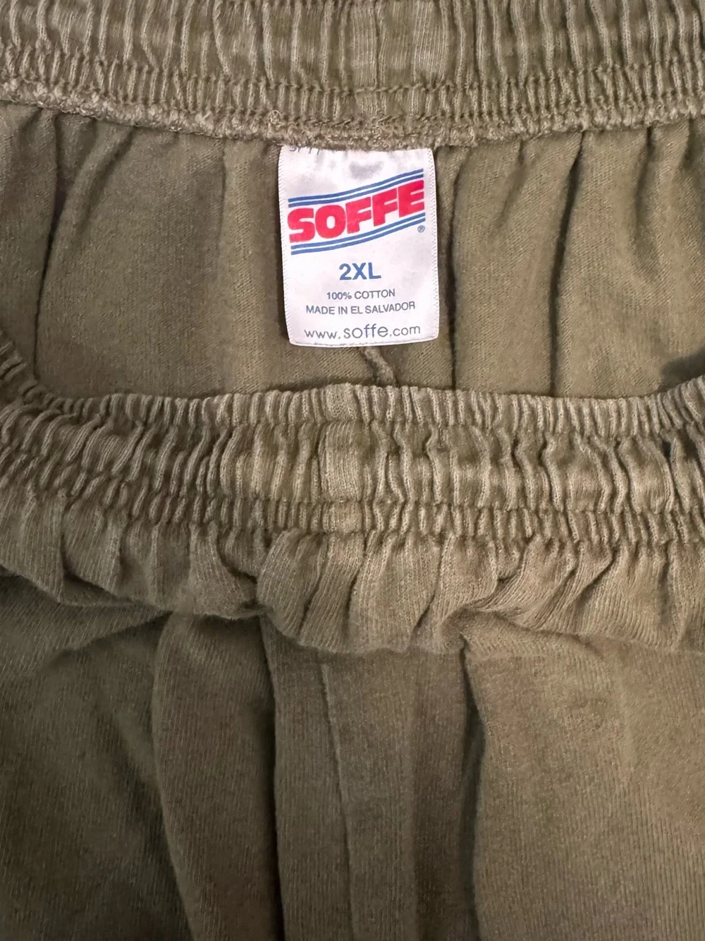 Soffe Men's Athletic Shorts in Olive and Black